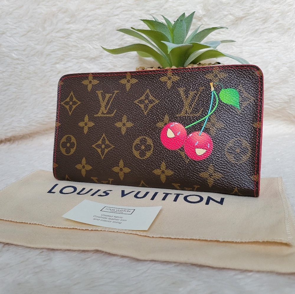 💕Cute LIMITED Edition Louis Vuitton Porte-Monnaie Zippy Wallet Monogram Cerises